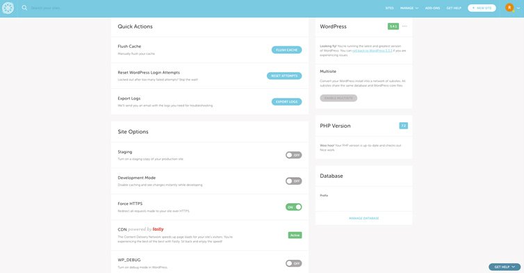 Flywheel advanced settings screen capture