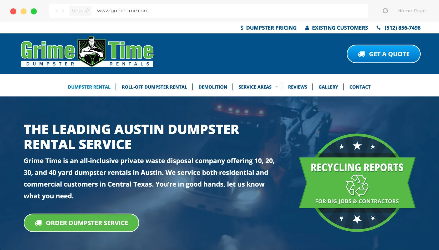 case study dumpster rental seo