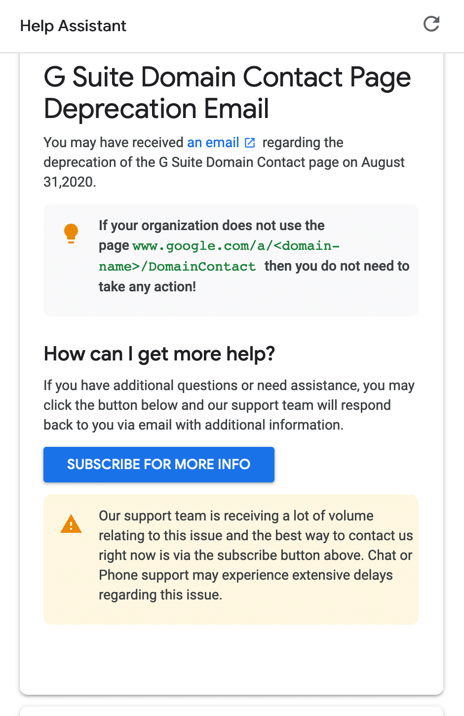 google deprecation email