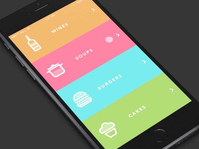 restaurant menu mobile interaction