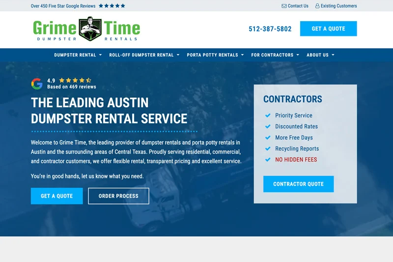 roll off dumpster client seo case study